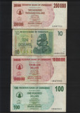 Set 4 bancnote Zimbabwe #3, Africa