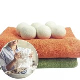 Set 6 bile din lana 100% pentru uscator, reutilizabile, anti-electrizare,