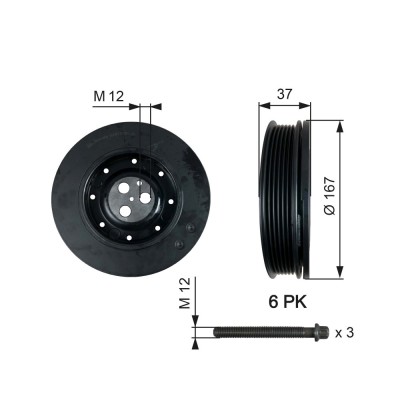 GATES TVD1060A DriveAlign&amp;reg; Fulie curea, arbore cotit foto