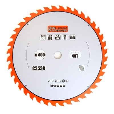 Disc circular vidia pentru lemn, 40 dinti, 400x30 mm, Richmann Exclusive foto