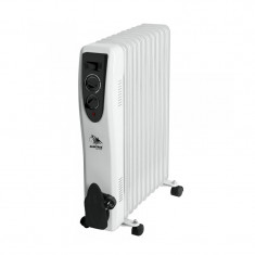 Radiator electric Albatros, 2500 W, 3 trepte putere, termostat reglabil, Alb/Negru foto