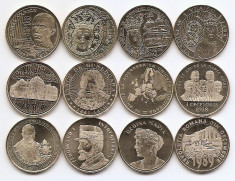 Romania Set 12 - 50 bani 2010-2019 Set complet comemorative - din fasic, UNC !!!