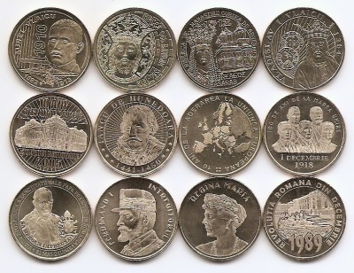 Romania Set 12 - 50 bani 2010-2019 Set complet comemorative - din fasic, UNC !!! foto