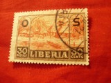 Timbru Liberia 1920 - Peisaj - supratipar OS , val. 30C stampilat