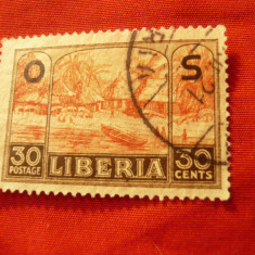 Timbru Liberia 1920 - Peisaj - supratipar OS , val. 30C stampilat