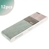 Pilă unghii profesională, albă cu centrul verde, 180/180 - 12buc, AMAZING SHINE