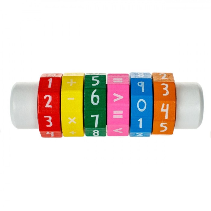 Jucărie Educativă Lemn, Calculator, Multicolor, Dimensiune 3.5x13.5 cm