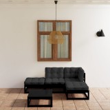 Cumpara ieftin Set mobilier de grădină cu perne, 5 piese, lemn masiv de pin