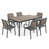 Porto Nova 160 6+1 brațe set mobilier de grădină nuc-grafit