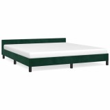 Cumpara ieftin Cadru de pat fara saltea, verde inchis, 180x200 cm, catifea