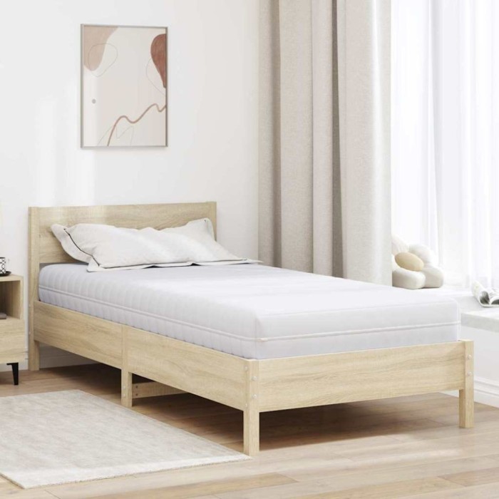 vidaXL Saltea cu Strat de Nucă de Cocos Alb 100 x 200 cm