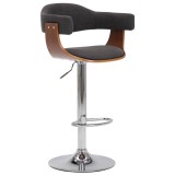 Cumpara ieftin Scaune de bar, 2 buc., gri, lemn curbat si material textil