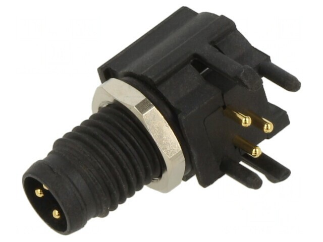 Conector M8 Tată 4 PIN 90&deg; Montare Panou 3A