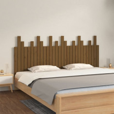 vidaXL Tăblie de pat de perete, maro miere 185x3x80 cm lemn masiv pin