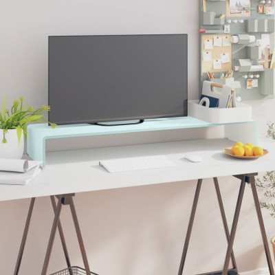 vidaXL Stativ TV/Suport monitor, sticlă, verde, 100 x 30 x 13 cm foto