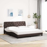VidaXL Cadru de pat fără saltea, maro &icirc;nchis, 180x200 cm, textil 3310618