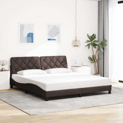 vidaXL Cadru de pat fără saltea, maro &amp;icirc;nchis, 180x200 cm, textil 3310618 foto