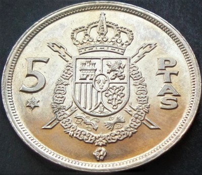 Moneda 5 PESETAS - SPANIA, anul 1976 *cod 1394 A (varianta 1975) = A.UNC foto
