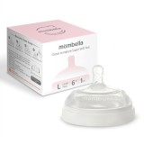 Tetină anti-colici din silicon mombella breast like, flux rapid (mărimea l) - ivory