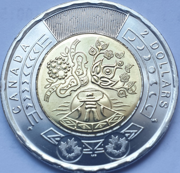 2 Dollars 2023 Canada, National Indigenous Peoples Day, unc, varianta normala