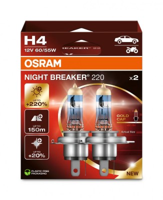Set 2 Becuri 12V H4 60/55 W Night Breaker +220% Osram 482692 64193NB220-2HB foto