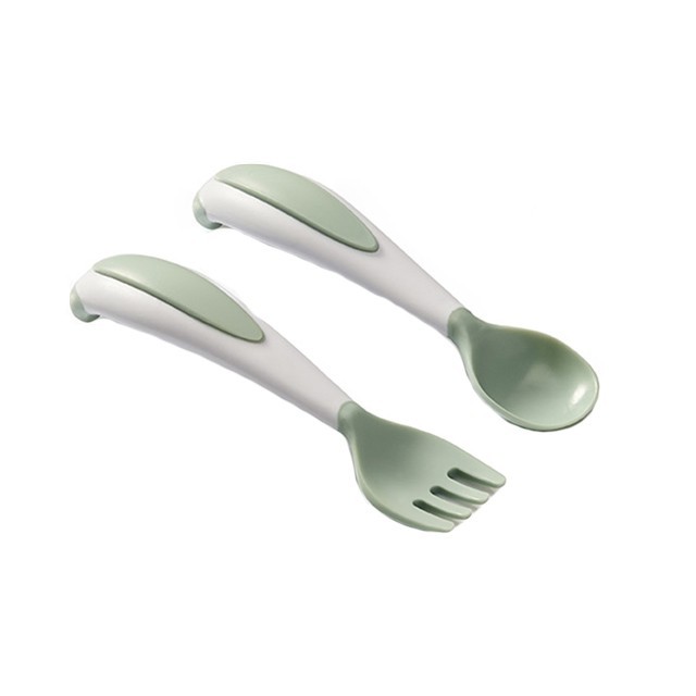 Set 2 piese lingura si furculita 6+ luni Abakus Thermobaby 2165231, Multicolor Set 2 piese lingura si furculita 6+ luni Abakus Thermobaby 2165231, Multicolor