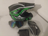 Casca moto/atv/enduro+Ochelari+Manusi+Cagula marime M(57-58 cm)