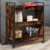Cumpara ieftin Cărucior de bucătărie stejar fumuriu 70x30x82 cm lemn prelucrat