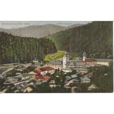Carte postala circulata in anul 1926 Manastirea Agapia (judetul Neamt)