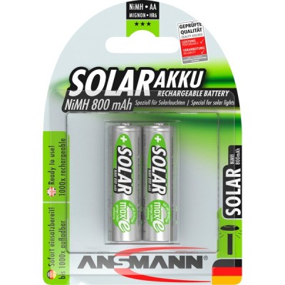 Set 2 acumulatori Lampa Solara AA, HR6, Ni-Mh, 800 mAh foto