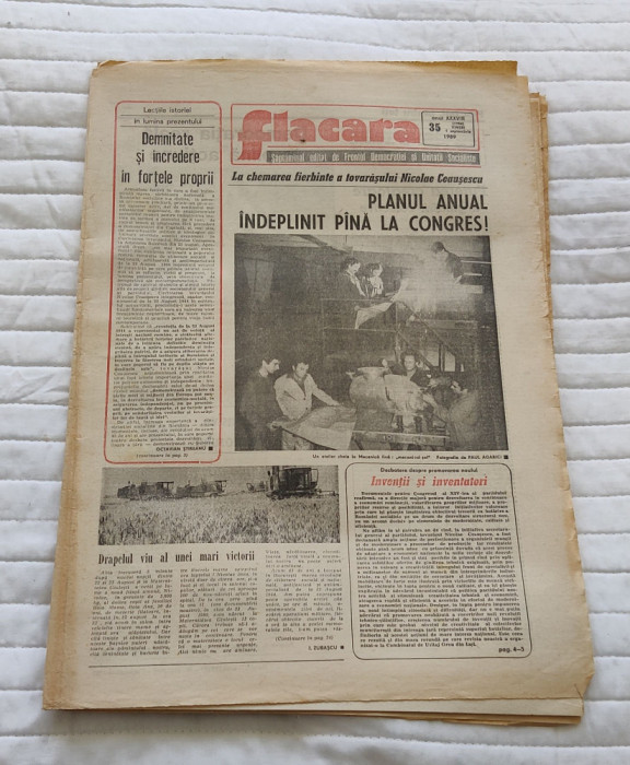Ziarul FLACĂRA (1 septembrie 1989) Nr. 35