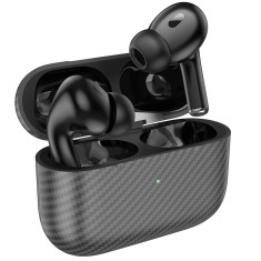 Casti Bluetooth Hoco EW47 Plus, Capacitate 350mAh, Autonomie 6 Ore, Aspect carbon, Negru