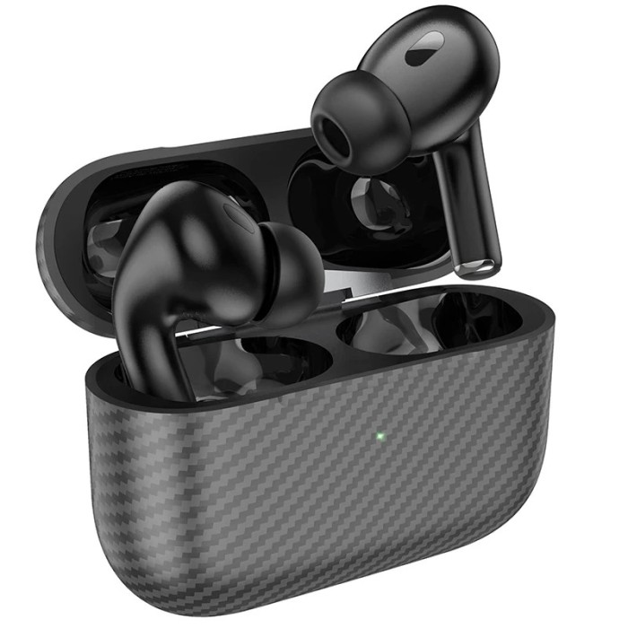 Casti Bluetooth Hoco EW47 Plus, Capacitate 350mAh, Autonomie 6 Ore, Aspect carbon, Negru
