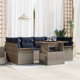 vidaXL Set de canapele pentru grădină 7 pcs Gri Rattan poli 3358026