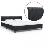 Cumpara ieftin Cadru de pat, negru, 180 x 200 cm, piele ecologică