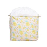 Cutie de depozitare pliabila, flippy, impermeabila, cu snur, capacitate 100 l, cu manere, 50x50x40cm, model ananas, galben