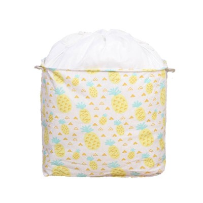 Cutie de Depozitare Pliabila, Flippy, Impermeabila, cu Snur, Capacitate 100 L, cu Manere, 50x50x40cm, Model Ananas, Galben foto