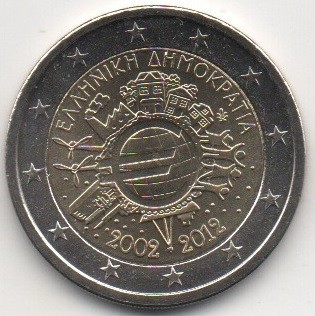 2 euro comemorativ GRECIA 2012 TYE, UNC