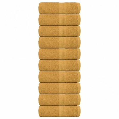 vidaXL Prosoape de baie 10 buc. FROGN aurii 30x30 cm 100% bumbac foto