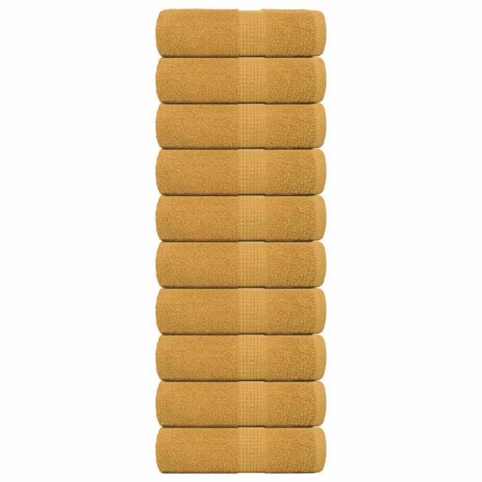 vidaXL Prosoape de baie 10 buc. FROGN aurii 30x30 cm 100% bumbac