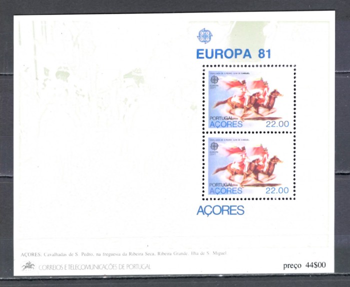 Portugalia-Azore.1981 EUROPA:Folclor-Bl. SP.74
