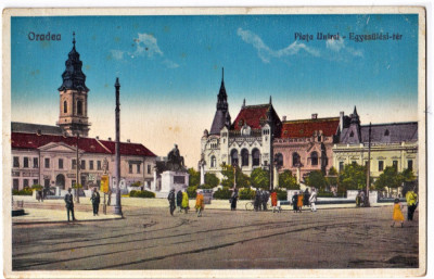 CP apr.1930 animata Piata Unirii Oradea foto