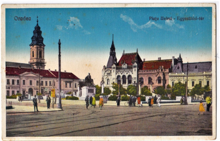 CP apr.1930 animata Piata Unirii Oradea