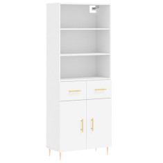 Dulap inalt, alb, 69,5x34x180 cm, lemn compozit