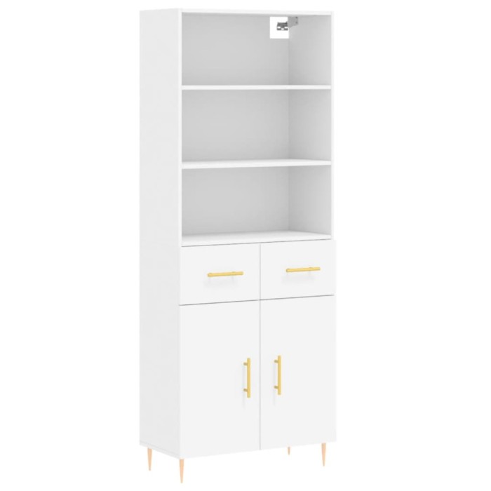 Dulap inalt, alb, 69,5x34x180 cm, lemn compozit