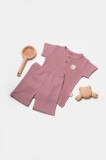 Cumpara ieftin Set tricou cu pantaloni Bamboo, roz, BabyCosy, 50%bumbac+50% bambus (Marime: 3-6 Luni)