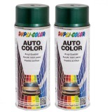 Pachet 2 x Vopsea spray auto Dacia verde malachit metalizata Dupli-Color 350 ml