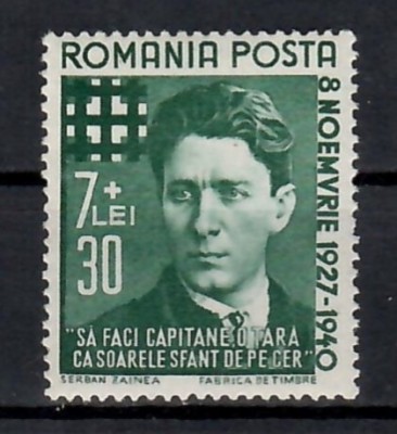 Romania 1940, LP.142i - Codreanu, sarniera, MH foto