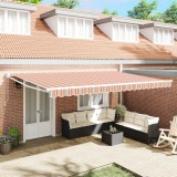 vidaXL Marchiza retractabilă manuală Dungi colorate 500x300 cm