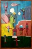 Karel Appel - &quot;Copii la joaca&quot; - Ulei pe lemn, semnat, 92.5x61.5cm cu rama, Pictor strain, Arta, Pictura